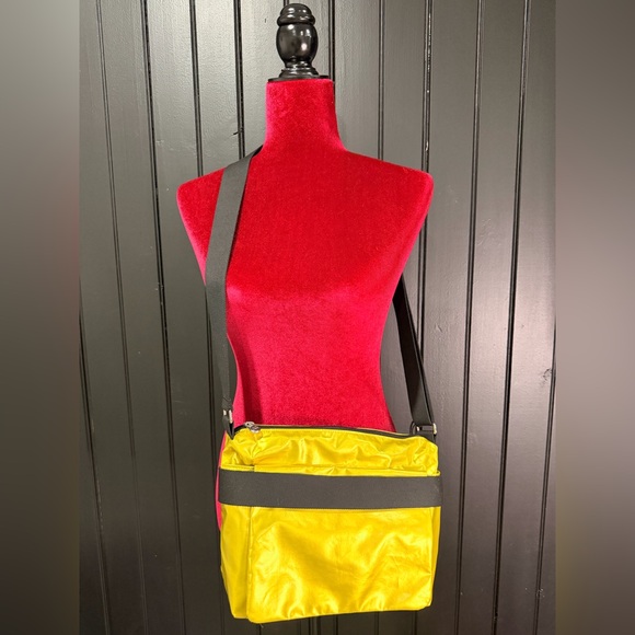 Vibrant Yellow and Black Crossbody Bag Unisex